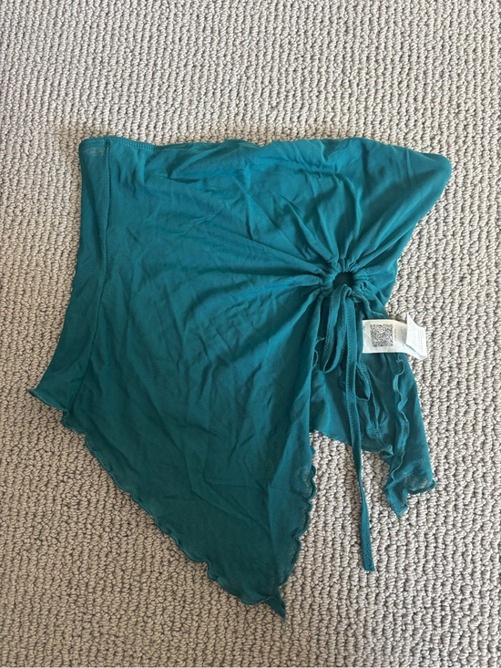 SHEIN Tops - SHEIN Teal Drawstring Side-Tie Top